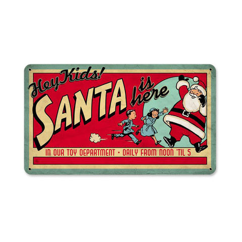 Santa Toy Dept Metal Sign Wall Decor 8 x 12