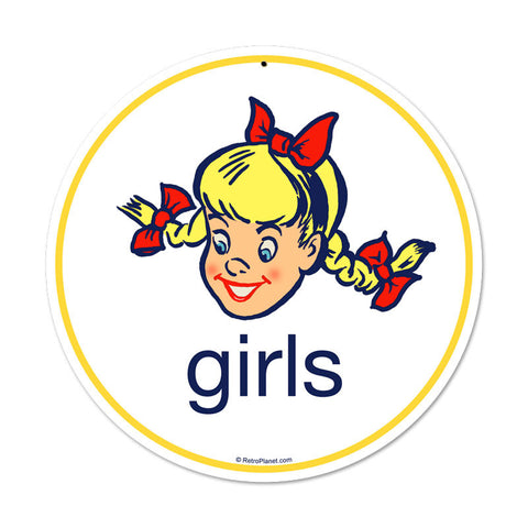 Girls Metal Sign Wall Decor 14 x 14