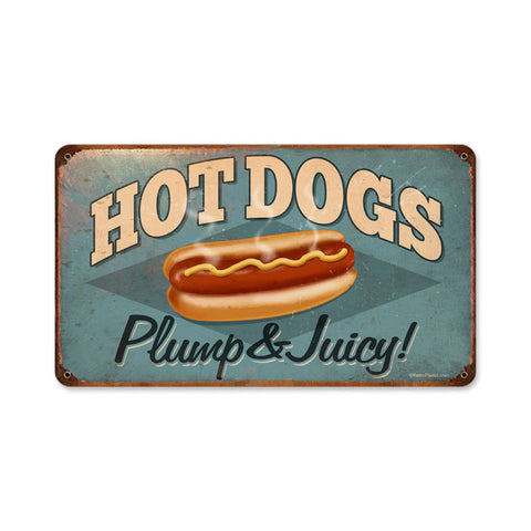Hot Dogs Metal Sign Wall Decor 14 x 8