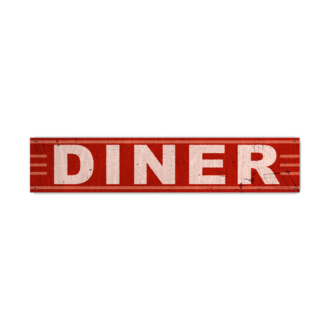 Diner Metal Sign Wall Decor 28 x 6