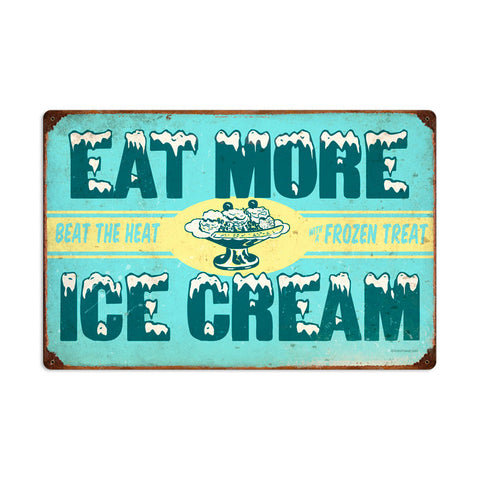 Ice Cream Metal Sign Wall Decor 24 x 16