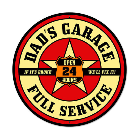 Dad's Garage Metal Sign Wall Decor 28 x 28