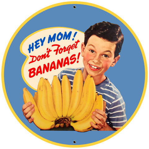 Bananas Metal Sign Wall Decor 28 x 28