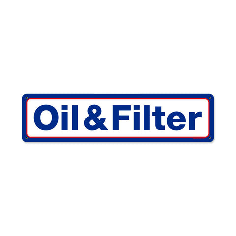 Mobil Oil and Filter Metal Sign Wall Decor 20 x 5
