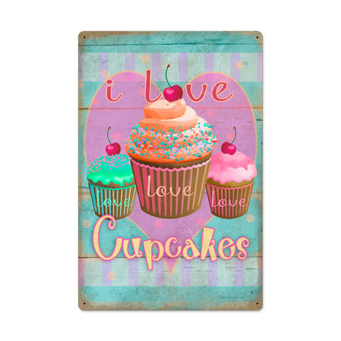 Cupcake Love Metal Sign Wall Decor 16 x 24