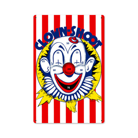 Clown Shoot Metal Sign Wall Decor 12 x 18