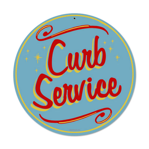 Curb Service Metal Sign Wall Decor 14 x 14