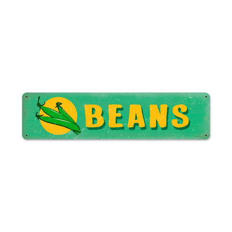 Beans Metal Sign Wall Decor 20 x 5