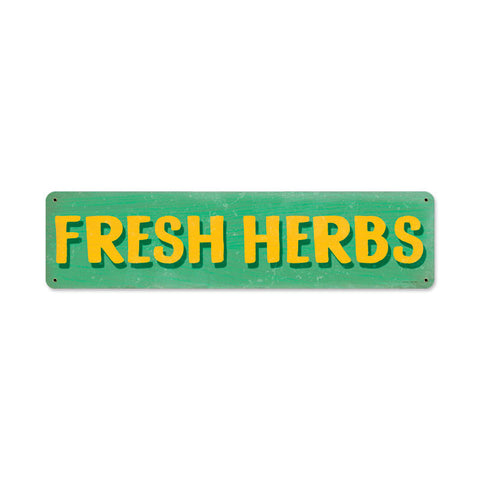 Fresh Herbs Metal Sign Wall Decor 20 x 5