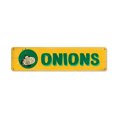 Onions Metal Sign Wall Decor 20 x 5