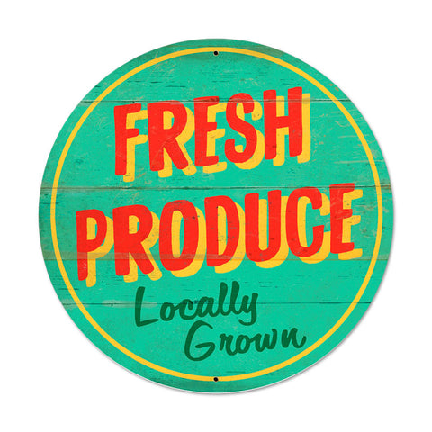 Fresh Produce Metal Sign Wall Decor 28 x 28