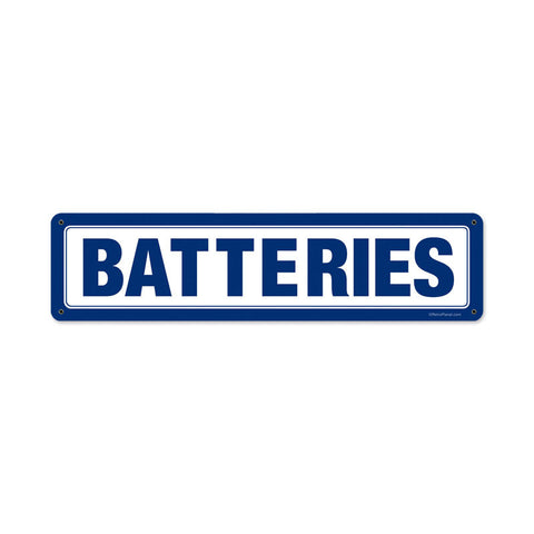 Batteries Metal Sign Wall Decor 20 x 5