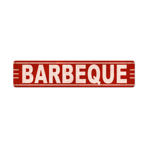 Barbeque Metal Sign Wall Decor 28 x 6