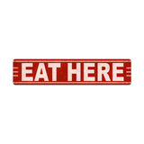 Eat Here Metal Sign Wall Decor 28 x 6