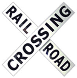 Cross-Buck Railroad Metal Sign