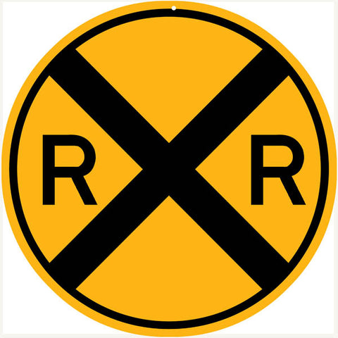 Railroad Xing Sign 18x18 Round