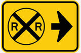 RR-7 R R Sign -points to the Right Railroad Sign