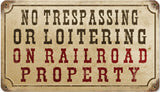 RR-98 No Trespassing Railroad Sign 8x14
