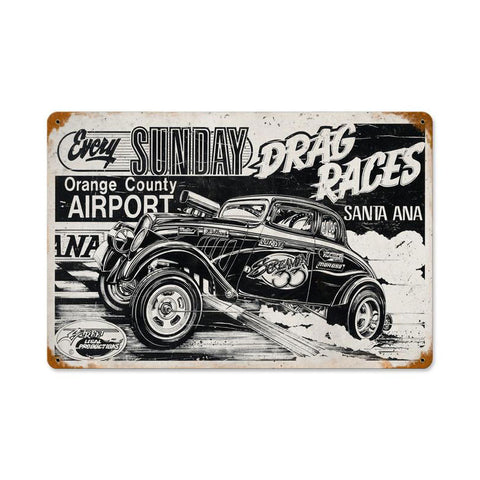Santa Ana Drag Race Metal Sign Wall Decor 18 x 12