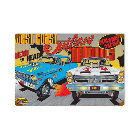 West Coast Outlaw Metal Sign Wall Decor 18 x 12