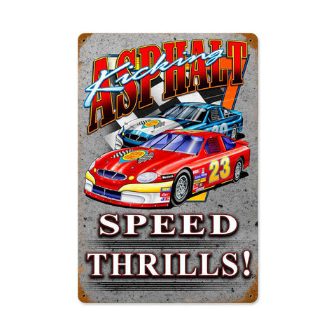 Kicking Asphalt Metal Sign Wall Decor 12 x 18