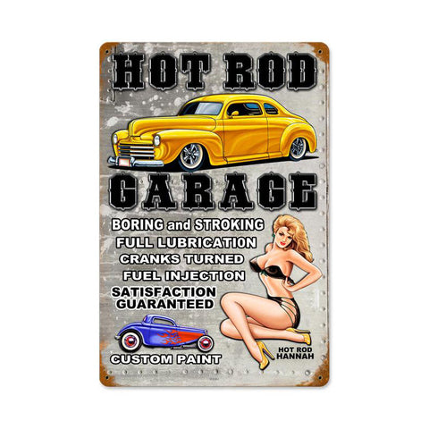 Hot Rod Garage Metal Sign Wall Decor 12 x 18