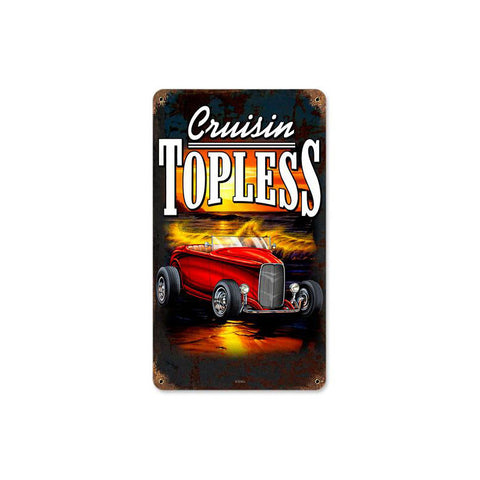 Cruisin Topless Metal Sign Wall Decor 12 x 18
