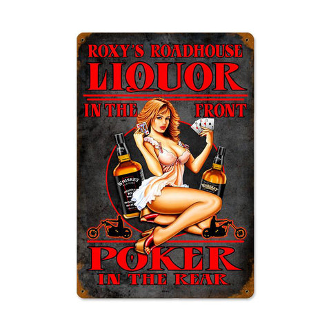 Liquor Poker Metal Sign Wall Decor 18 x 12