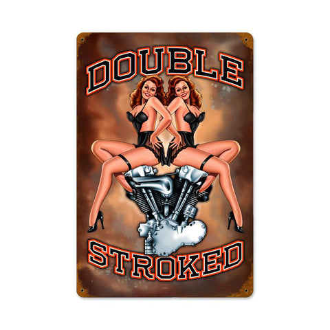 Double Stroked Metal Sign Wall Decor 12 x 18