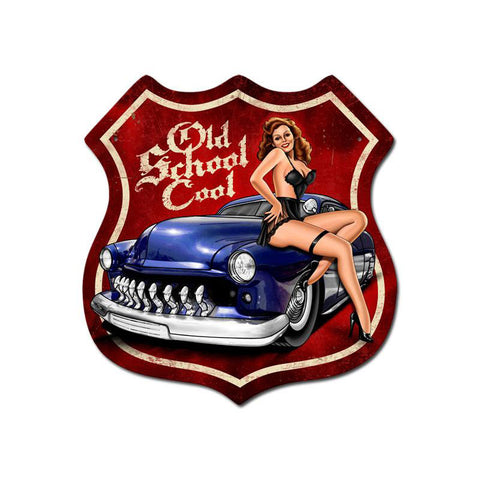 Old School Cool Metal Sign Wall Decor 15 x 15