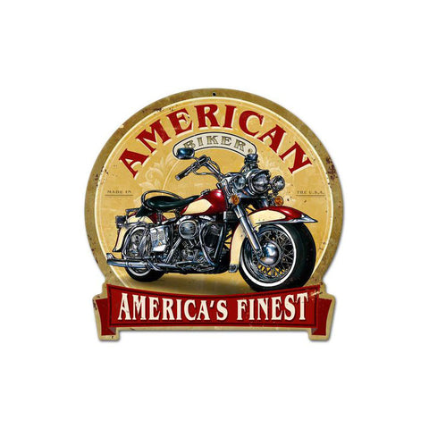 American Biker Metal Sign Wall Decor 16 x 15
