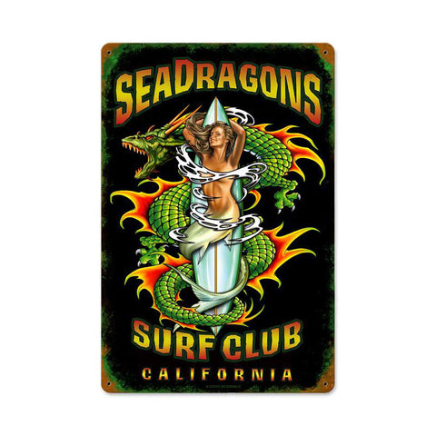 Sea Dragon Metal Sign Wall Decor 12 x 18