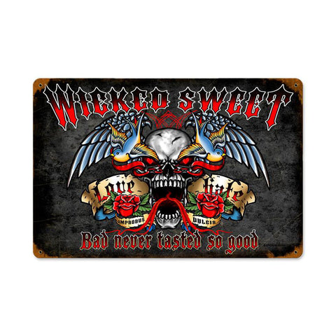 Wicked Sweet Metal Sign Wall Decor 12 x 18