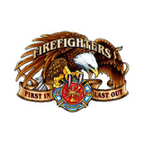 Firefighter Eagle Metal Sign Wall Decor 22 x 16