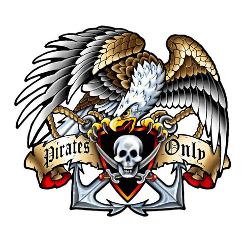 Eagle Pirate Metal Sign Wall Decor 13 x 15