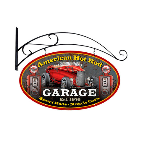 American Hot Rod Metal Sign Wall Decor 24 x 24