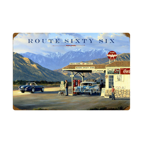 Route 66 Metal Sign Wall Decor 24 x 16