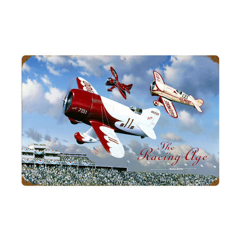 The Racing Age Metal Sign Wall Decor 24 x 16