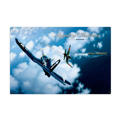 Angels of Okinawa Metal Sign Wall Decor 36 x 24