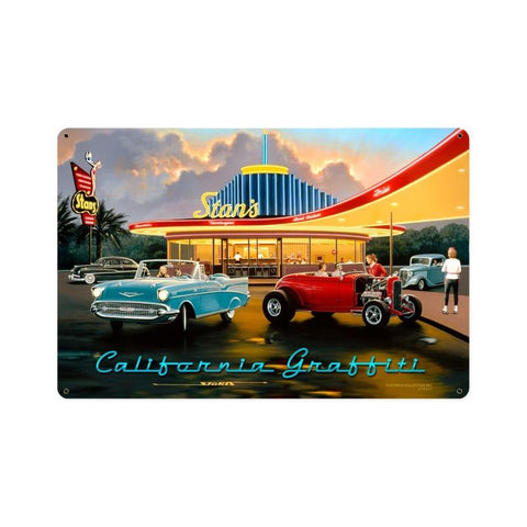 California Graffiti Metal Sign Wall Decor 18 x 12