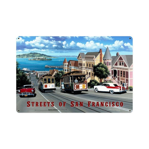 San Francisco Streets Metal Sign Wall Decor 18 x 12