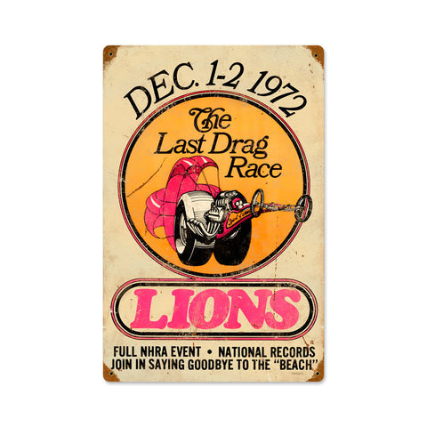Lions Last Drag Metal Sign Wall Decor 12 x 18