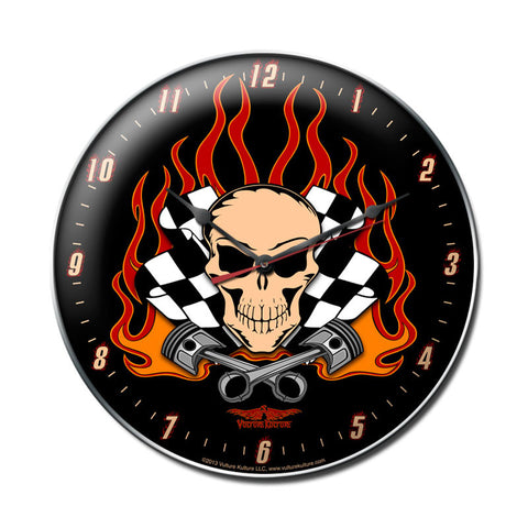 Skull Race Metal Sign Wall Decor 14 x 14