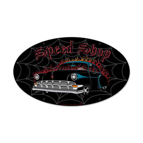 Speed Shop Metal Sign Wall Decor 24 x 12