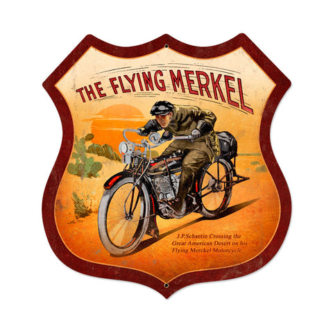 Flying Merkel Metal Sign Wall Decor 28 x 28