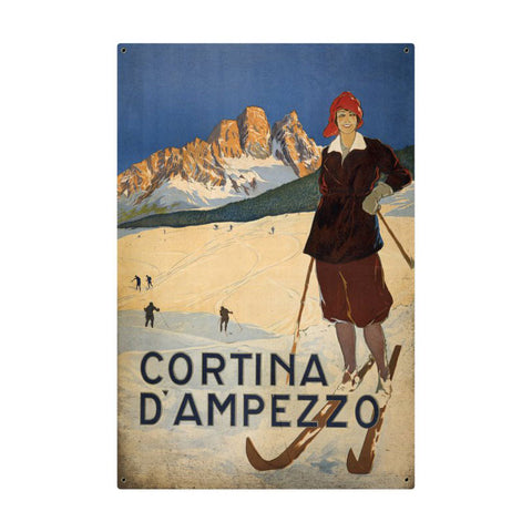 Cortina Ski Metal Sign Wall Decor 24 x 36