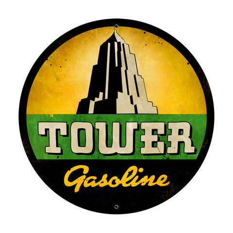Tower Gasoline Metal Sign Wall Decor 28 x 28