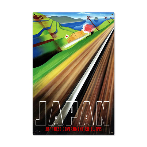 Japan Railways Metal Sign Wall Decor 24 x 36