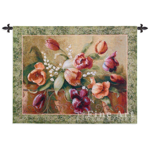 Terrace Tulips Wall Tapestry