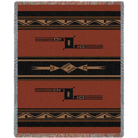 Southwest Geometric Black and Russet' Blanket